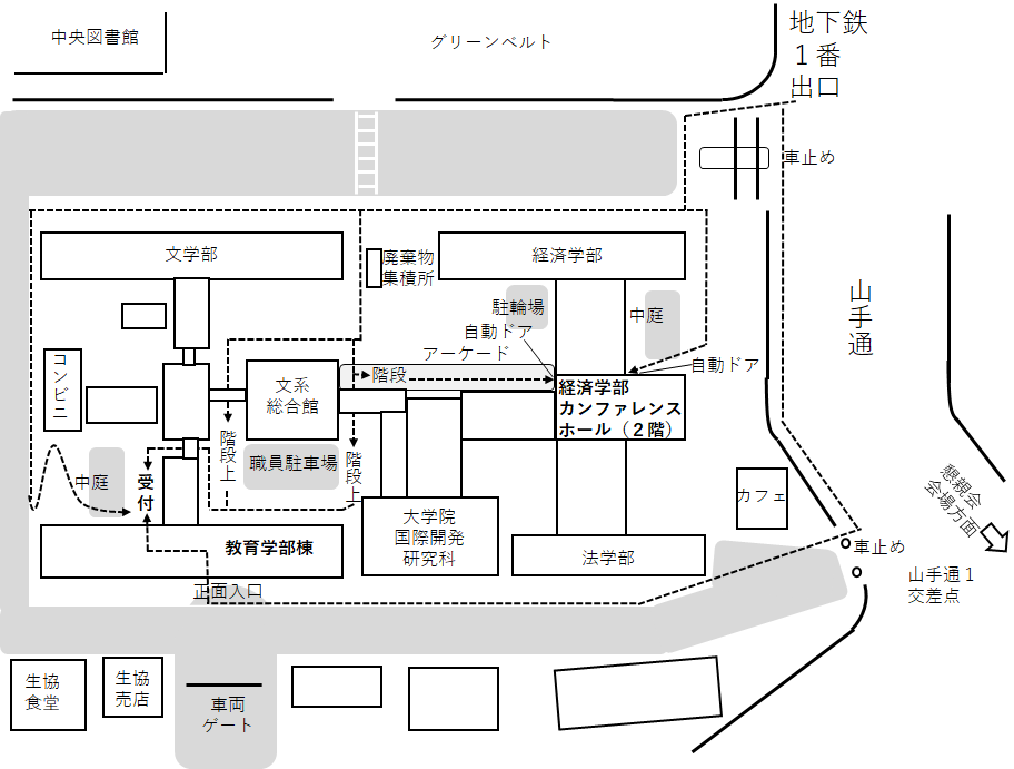 地下鉄駅から会場まで